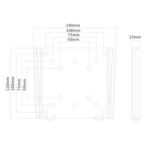 Neomounts FPMA-W25Black | Strakke wandmontage voor schermen tot 30 inch