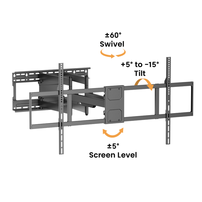 Ultra Heavy-Duty TV Muurbeugel tot 140 inch | Full Motion | 125 kg | VESA 1200x900