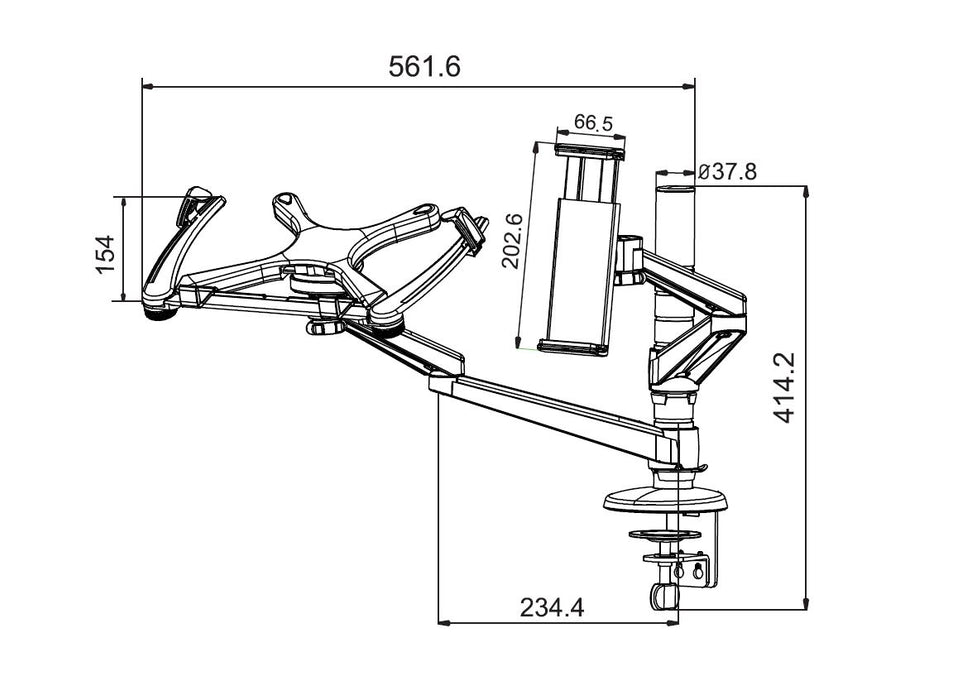 NewStar NOTEBOOK-D300 Bureausteun voor notebook en tablet