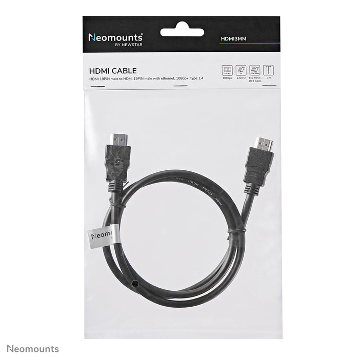 HDMI 1.4 kabel, High speed, HDMI 19 pins M/M, 1 meter