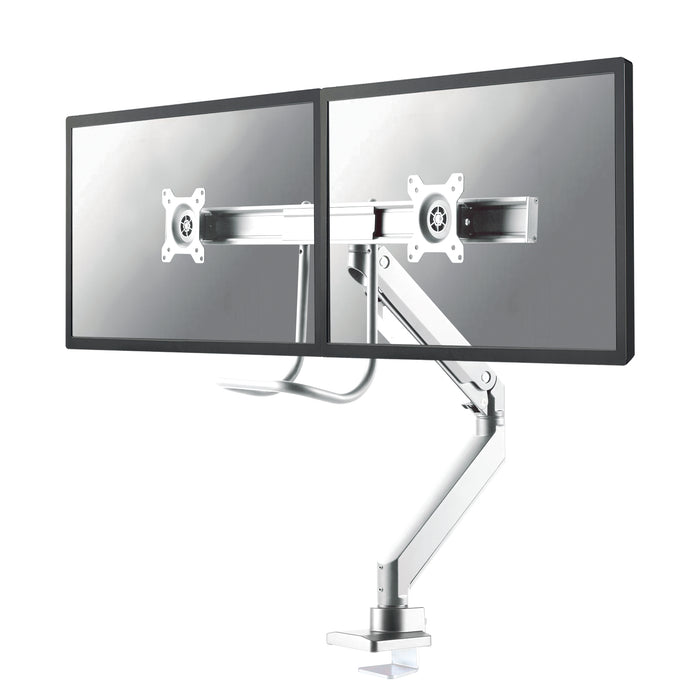 NM-D775DXWHITE is een gasgeveerde bureausteun met crossbar en hendel voor flat screens t/m 32 inch (81 cm).