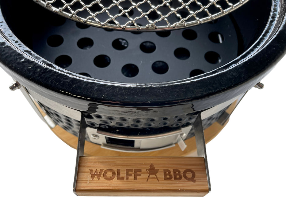 WOLFF BBQ |Keramische tafel barbecue |Rond model met lucht inlaad |Buitenhuis gebruik