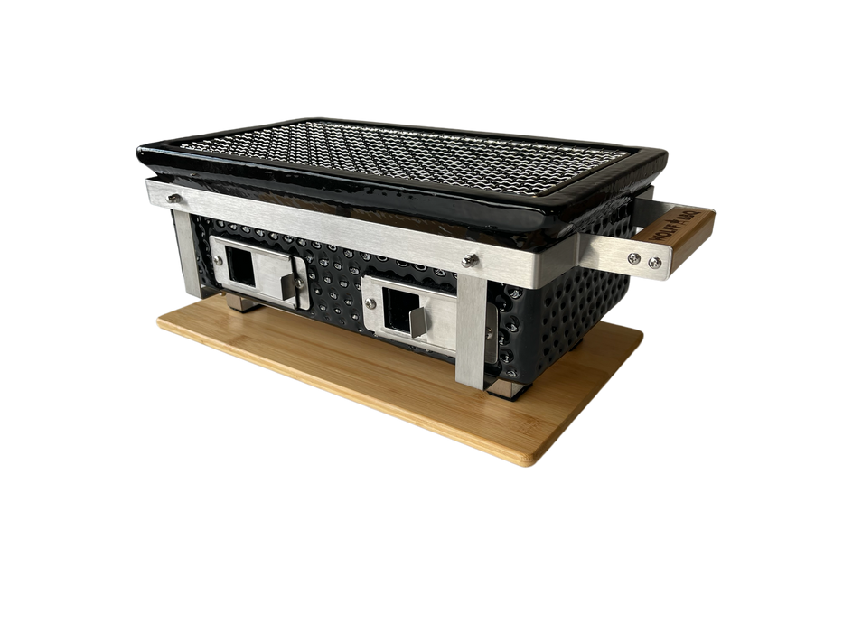 WOLFF BBQ |Keramische tafel barbecue |Rechthoek model met 2x lucht inlaad |Buitenhuis gebruik