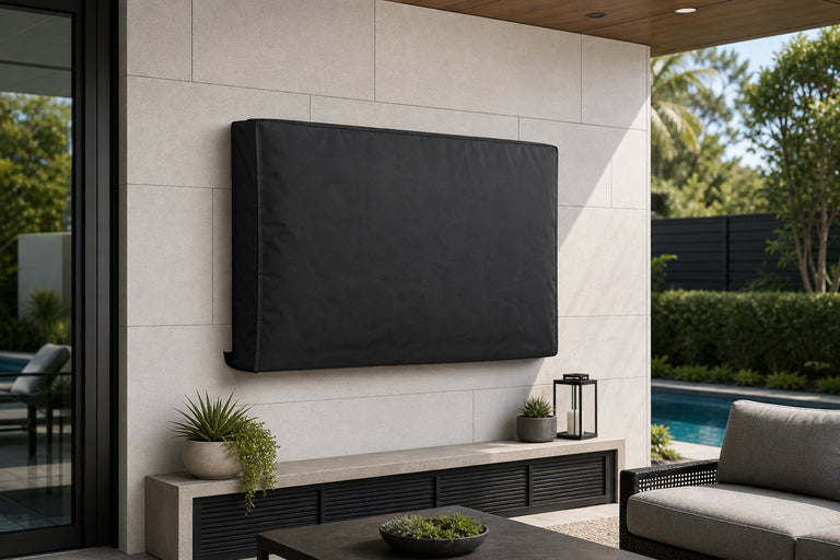 TV-Beschermhoes voor Buiten | 40" - 43" | Uitstekende Kwaliteit Oxford-Doek | Apart vak voor Afstandsbediening | Zwart