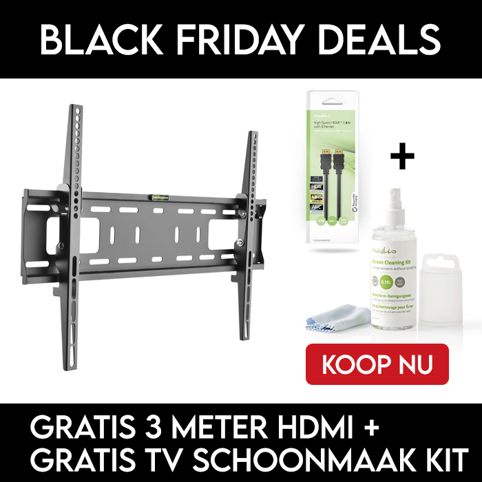 Platte kantelbare muurbeugel voor schermen tot 70 inch | BLACK FRIDAY